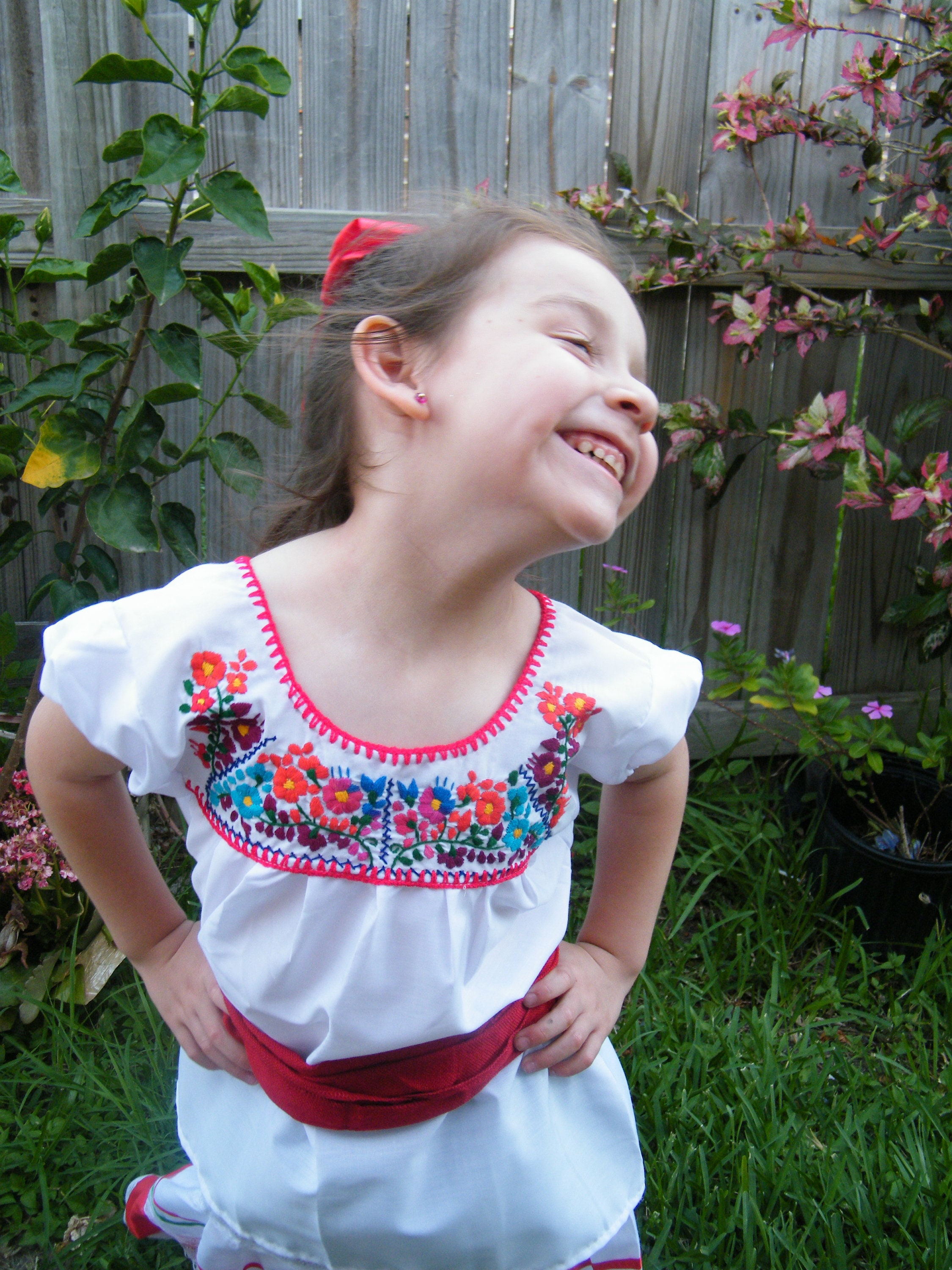 Girls' Puebla Blouse - Handmade Mexican Embroidered Top