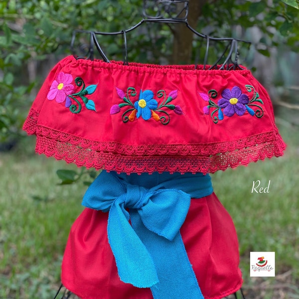 Authentic Girls Puebla Blouse - Kids Mexican Blouse - Artisanal Blouse