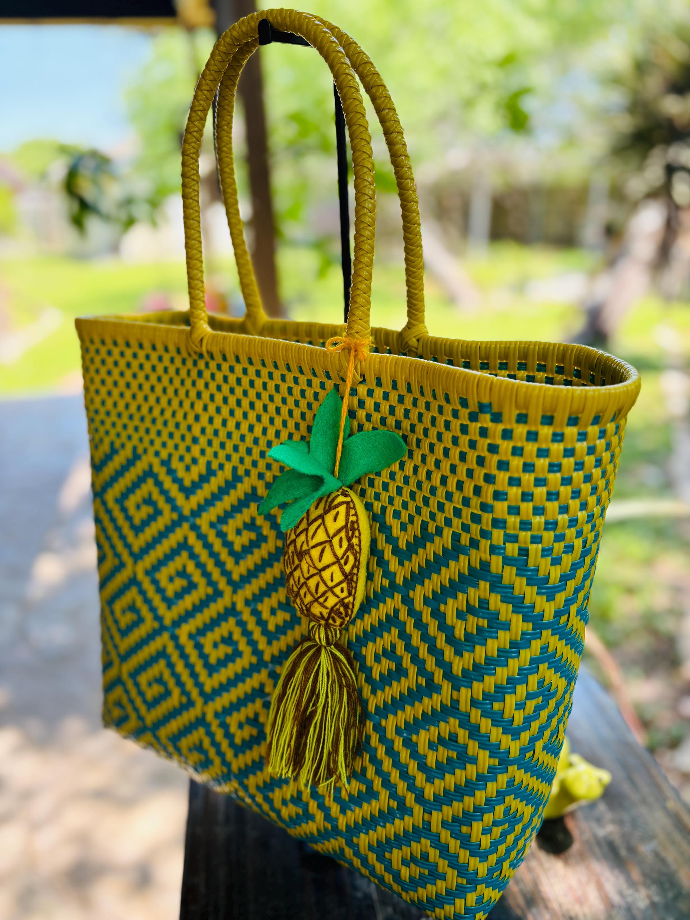 Handwoven Recycled Plastic Bag: Mexican Artisan Beach Tote With