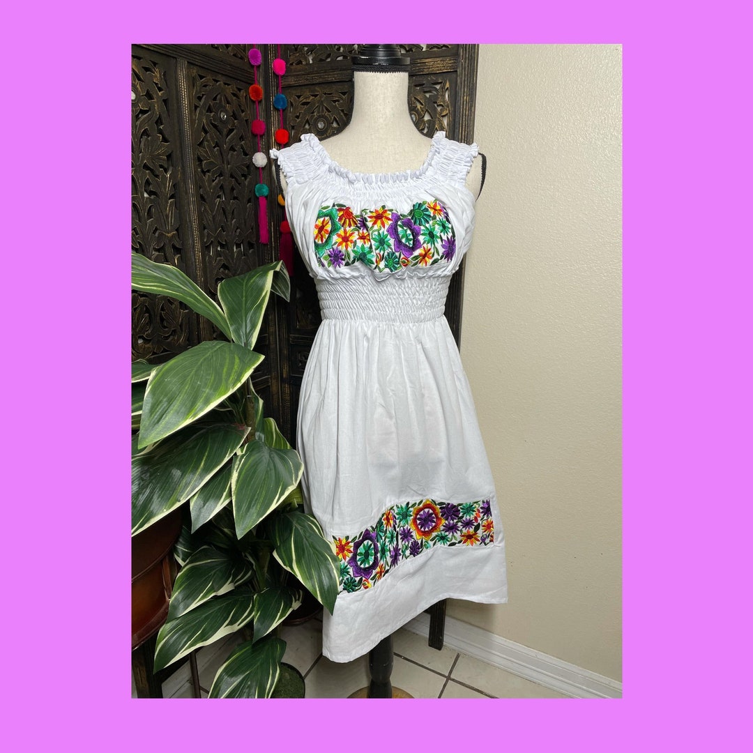 Beautiful Embroidered Sun Dress Artisanal Embroidered Summer - Etsy