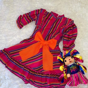 Beautiful Girls Handmade Mexican Dress - Artisan Made Mexican Dress - 12 months