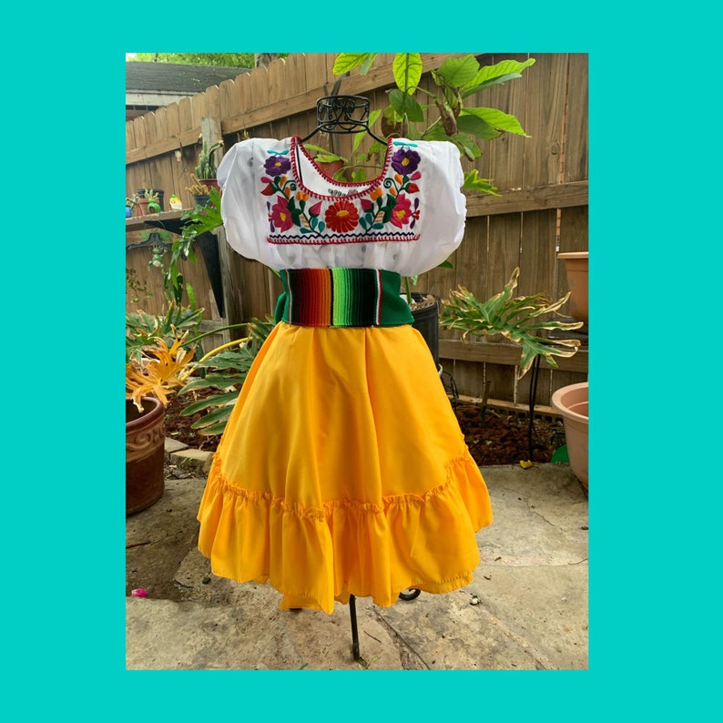 Girls Mexican Skirt Traditional Folklorico Skirt image 8