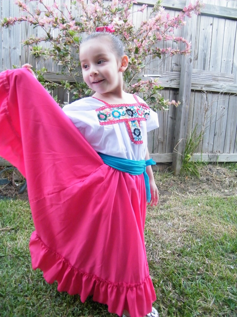 Girls Mexican Skirt Traditional Folklorico Skirt image 3