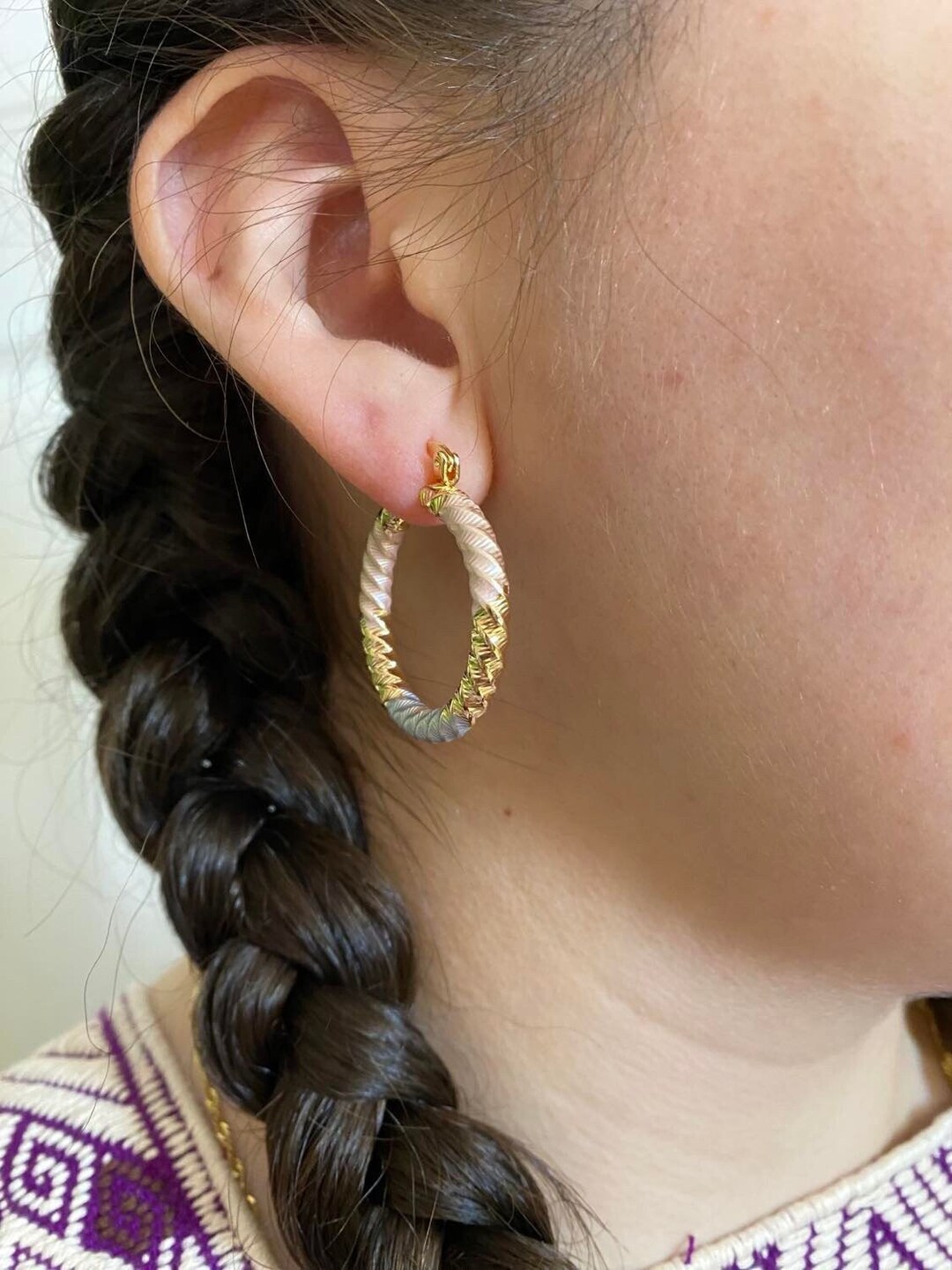 Gold Plated Hoop Earring main image 1