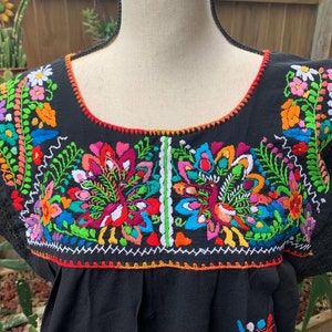 Puebla, Mexican Hand Embroidered Dress - Traditional Dress in MEDIUM size