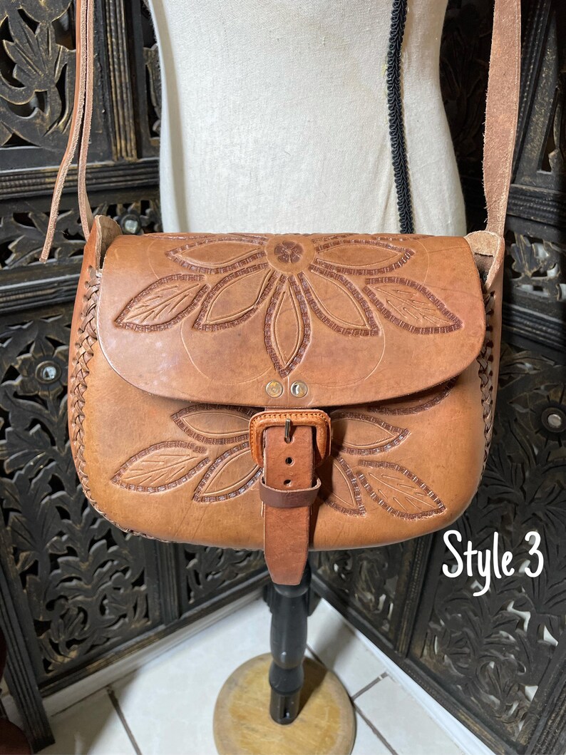 Handmade Leather Crossbody Purses Embroidered Genuine Etsy