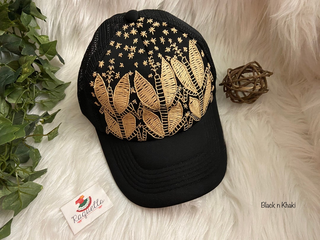 Stylish Black Cap with Gold Embroidery NA Logo 3D Metallic Gold Embroidered Black Hat | Neue Auto main image 4