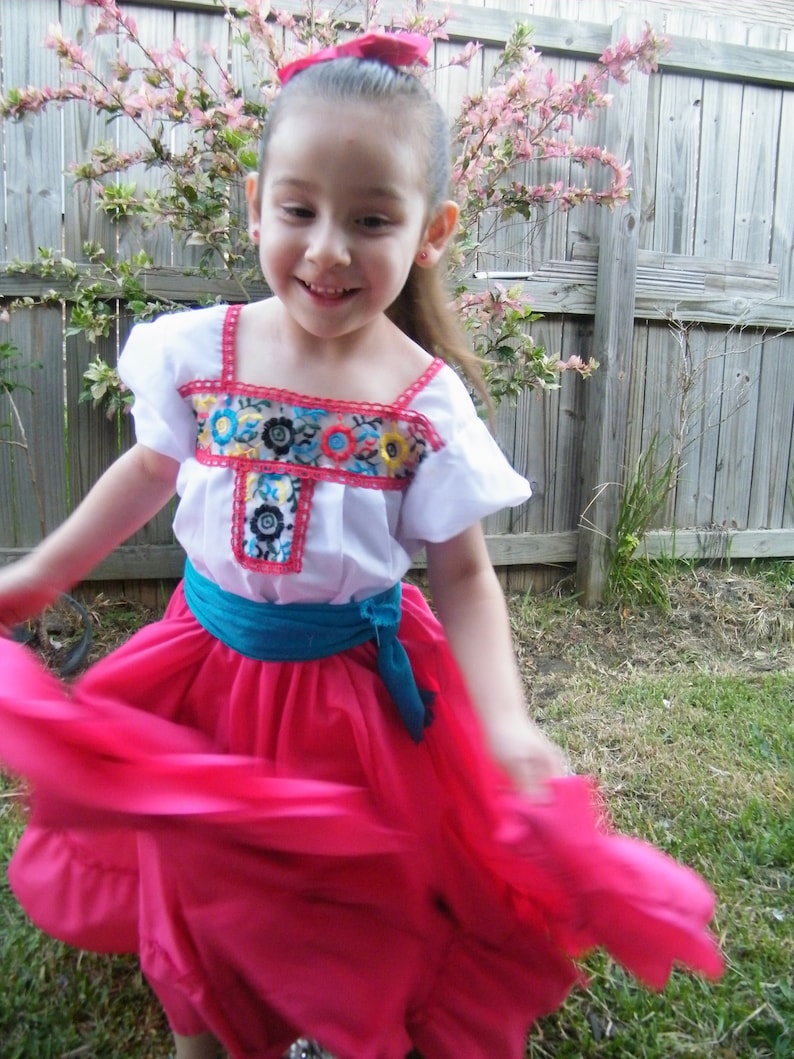 Girls Mexican Skirt Traditional Folklorico Skirt image 6