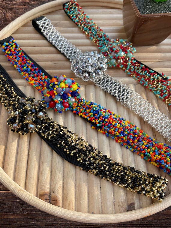 Handmade Beaded Elastic Headband – Artisanal Hair Accessory  display picture 3