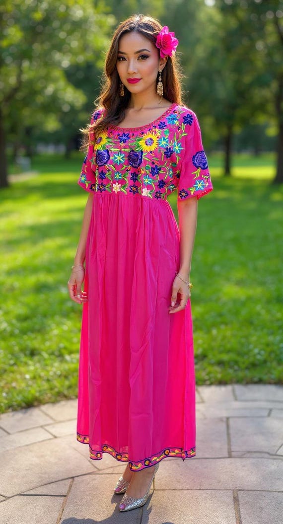 chinese dress ladies Black Pink — Sienna – Thai Line — Wholesale Distributor of Exclusive Artisan  Fashion main image 1