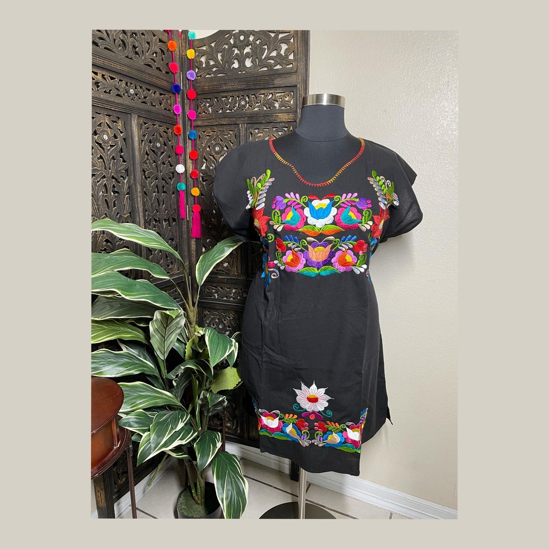 sachin and babi light blue dress Mexican Embroidered Summer Dress LauraKlein Mexican Embroidered Dress