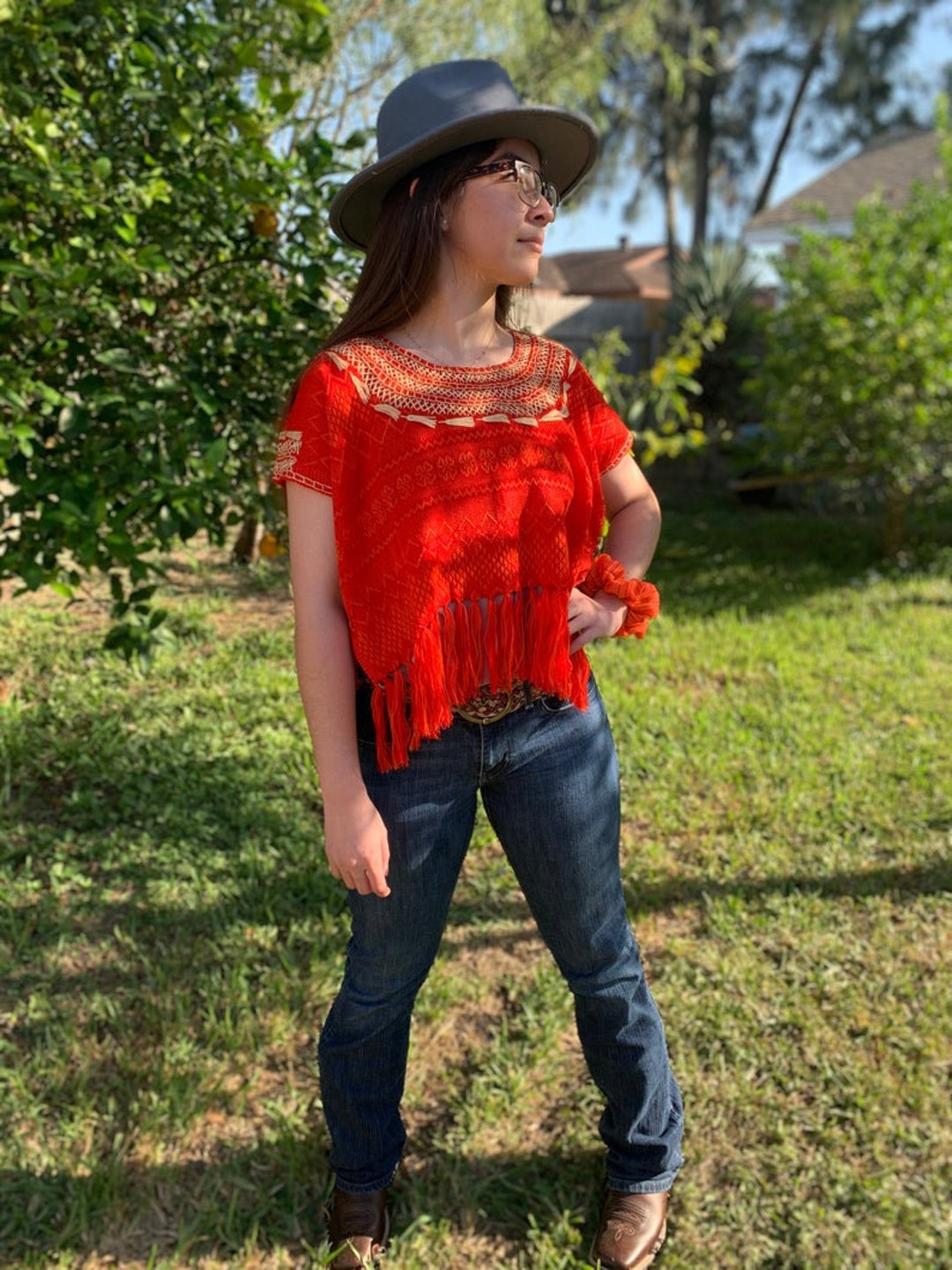 Artisanal Fringe Top - Mexican Fringe Blouse Large Size - Etsy