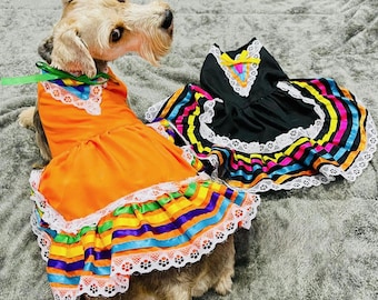 Doggy/Kitty Breed Embroidered Jalisco Dress - Handmade Dog/Cats Clothing