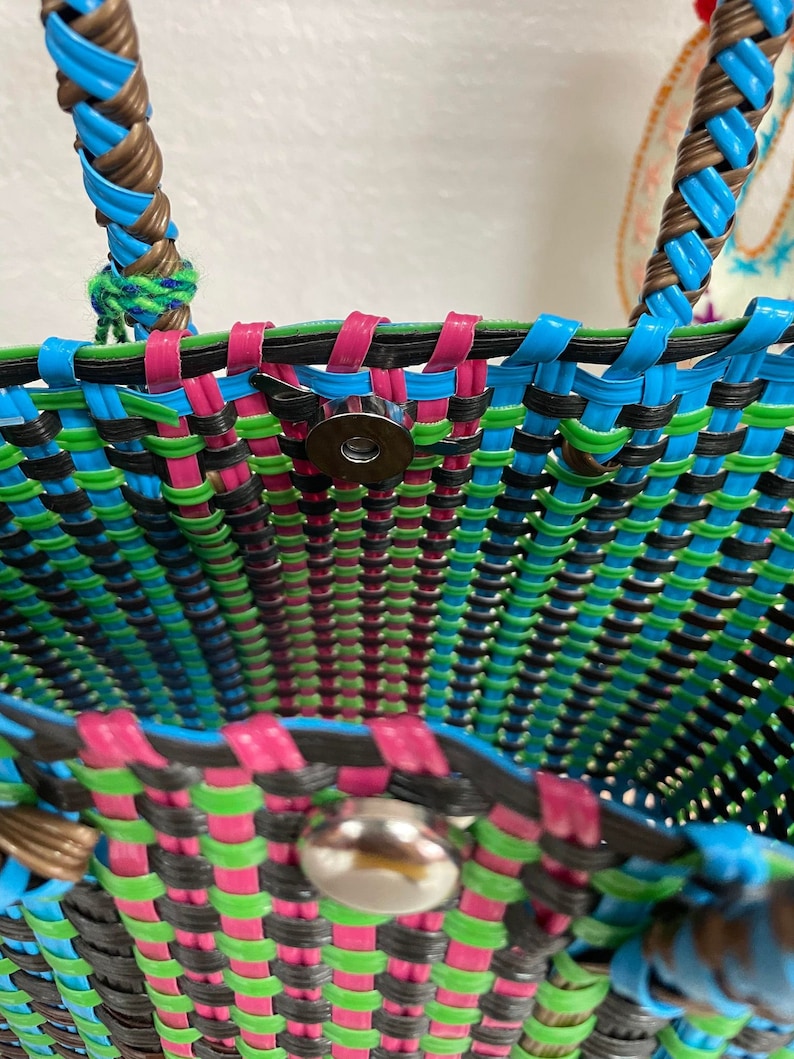 Handwoven Recycled Plastic Lunch Bag Artisan Made Bag From Etsy