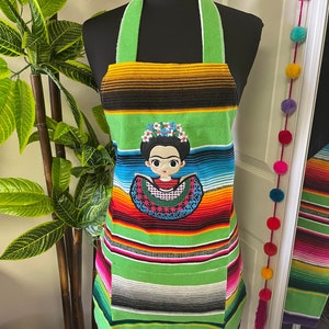 Beautiful Embroidered Zarape Fabric Chore Aprons - Artisanal Aprons