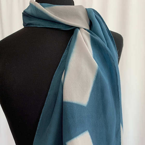 Itajime Shibori Silk Scarf