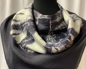 Shibori silk habotai scarf