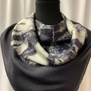 Shibori silk habotai scarf