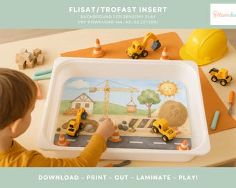Flisat Insert Design Theme - Druckbare Hintergrund für IKEA Flisat / Trofast Bin
