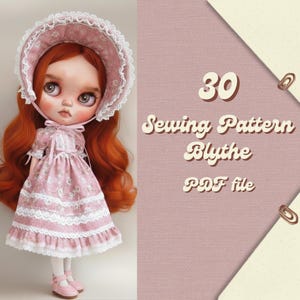 Bundle of 30 Sewing Patterns for Blythe Dolls, OB22, OB24, BJD, Pullip and More – Downloadable PDF Files Language English F