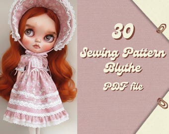 Bundle of 30 Sewing Patterns for Blythe Dolls, OB22, OB24, BJD, Pullip and More – Downloadable PDF Files Language English F