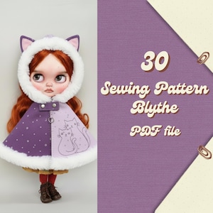 Bundle of 30 Sewing Patterns for Blythe Dolls, OB22, OB24, BJD, Pullip and More – Downloadable PDF Files Language English D