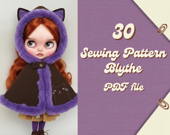 Bundle of 30 Sewing Patterns for Blythe Dolls, OB22, OB24, BJD, Pullip and More – Downloadable PDF Files Language English D