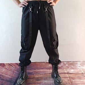 Black cargo pants women Utility pant Baggy cargo pants Military trousers Streetwear fashion