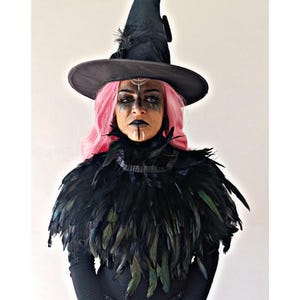 黒のフェザーケープ、フェザージャケット、フェザーショール