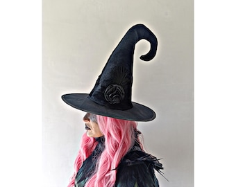 特大魔女の帽子、つば広魔女の帽子、黒い魔女の帽子、ハロウィンの帽子