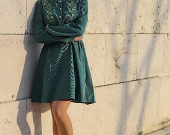 blue spice corduroy dress Organic Corduroy V-Neck Mini Dress main image 0