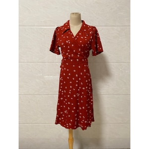 Red Floral Wrap Midi Dress: Romantic Summer Wedding Guest Dress