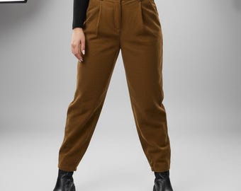 Generisch Corduroy broek dames hoge taille, joggingbroek dames katoen fleece broek met elastiek joggingbroek met zakken linnen broek zachte sportbroek