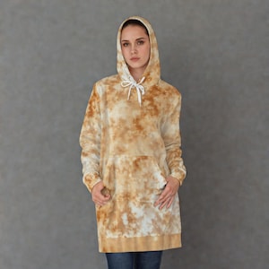 Tie Dye Hoodie Kleid Kapuzenpullover Kleid Damen Kapuzen Kleid Damen langes Batik Kleid mit Kapuze und Taschen