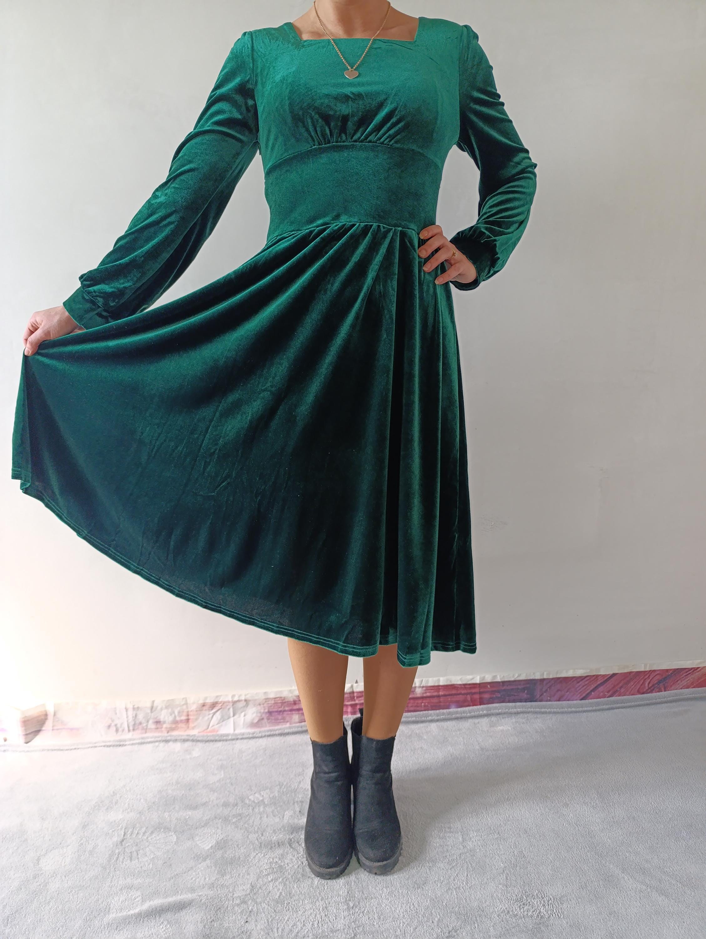 sachin and babi light blue dress Green Coast Party Sequin Velvet Long Sleeve Midi Dress