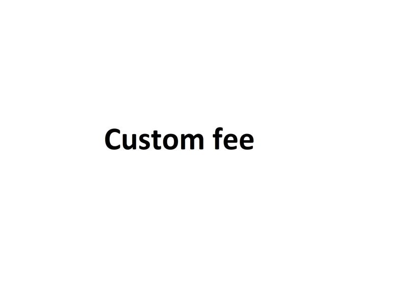 May include: Text that reads "Custom fee" in black text on a white background.
