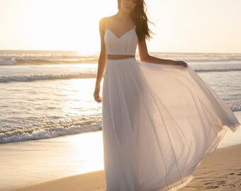 Beach wedding dress Lace bridal gowns open back Simple wedding dresses Modest dress for bride
