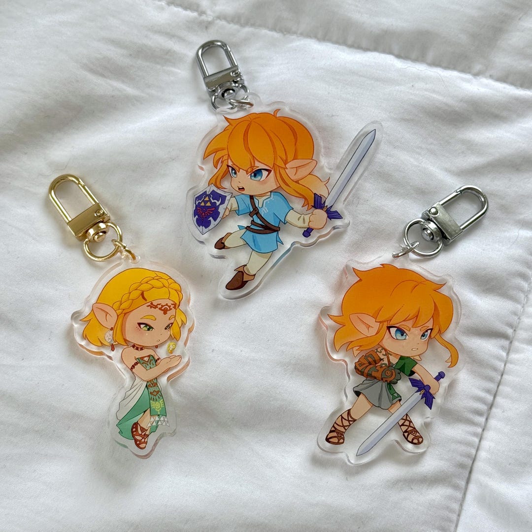 Legend of Zelda Acrylic Keychains | Link & Zelda | BOTW, TOTK - Etsy