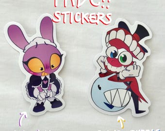 The Amazing Digital Circus Stickers | Maid Jax, Caine/Bubble | 2.5in Glossy Vinyl