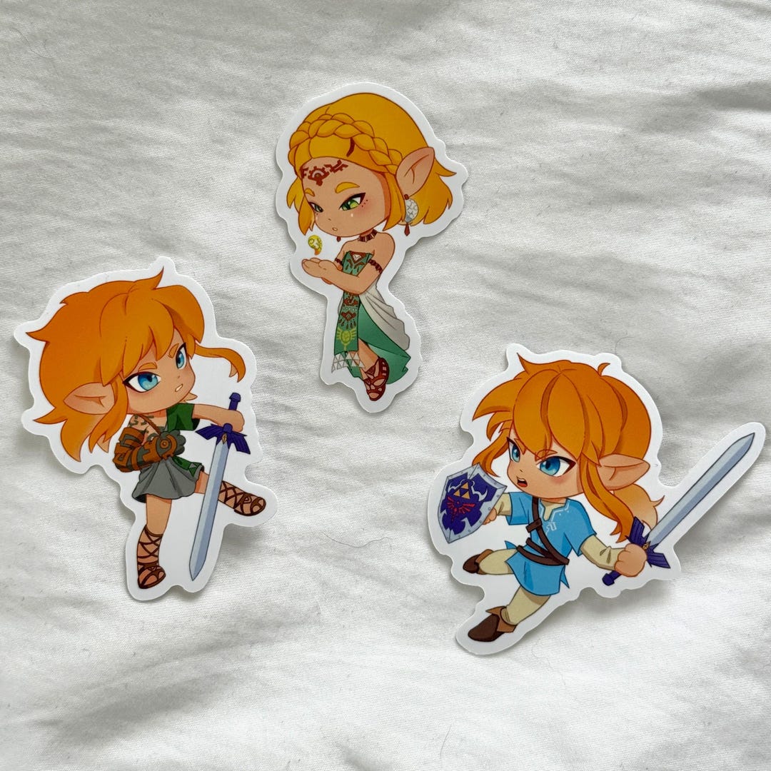 Legend of Zelda Stickers | Link & Zelda | BOTW, TOTK - Etsy