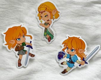 Legend of Zelda Stickers | Link & Zelda | BOTW, TOTK
