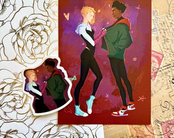 Spiderverse Miles & Gwen Art Print/Sticker | Ghostflower