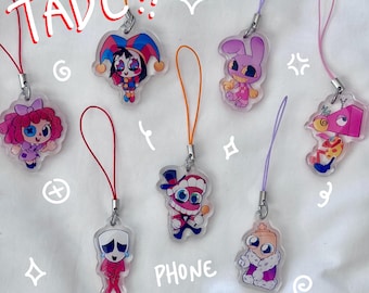 アメイジング・デジタル・サーカスのスマホチャーム | 1.5インチ エポキシチャーム | TADC ポムニ、ジャックス