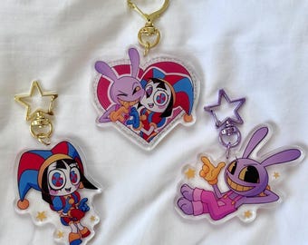 The Amazing Digital Circus Acrylic Keychain | Pomni, Jax, Funnybunny