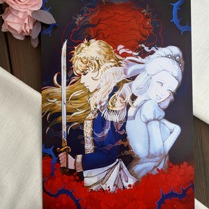 Lady Oscar - Rose of Versailles Fan Art Print | 11x17 poster | 4x6 postcard | Classic anime inspired gothic shoujo illustration