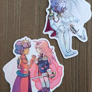 Revolutionary Girl Utena Fan Art Stickers | Utena, Anthy, Dios | Waterproof Vinyl Sticker | Laptop or Water Bottle Decal
