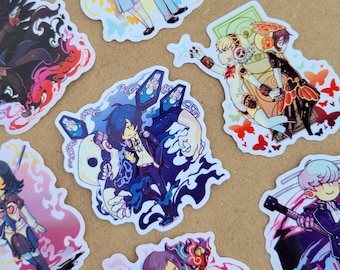 Persona Protagonist Stickers | P1, P2, P3, P4, P5 | White or Clear Vinyl