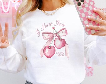 Coquette, Love You Cherry Much, Coquette Aesthetic Pink Bow, Cute Coquette Top, Retro Valentine Shirt, Bow Valentine Gifts, Cherry T Shirt,