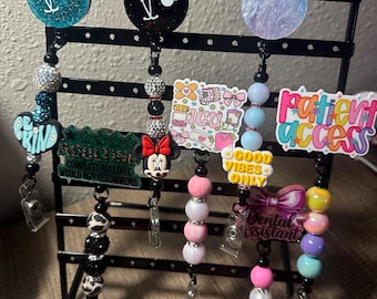 Carrete de insignia con cuentas, ¡único en su tipo, hecho a mano!