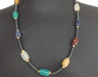 Vintage Hematite and Quartz Necklace from Brazil